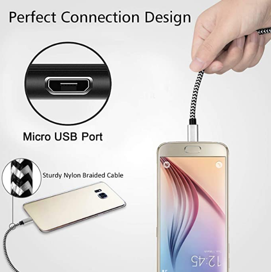Micro USB Cable, 10ft 3 Pack Extra Long Charging Cord